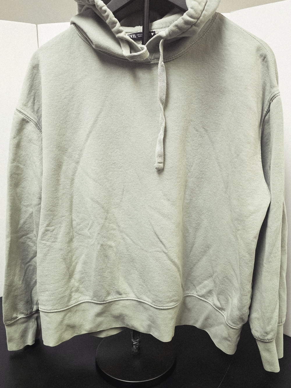 Zara Women's Hooded Pullover Sweatshirt - Light Sage Green